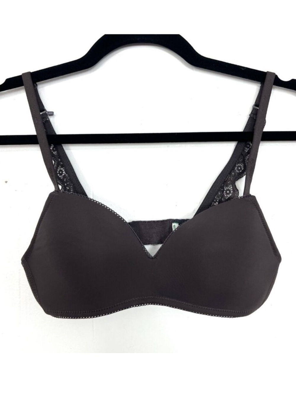 Aerie Real Happy Wireless Dark Brown Bra Bralette 32B